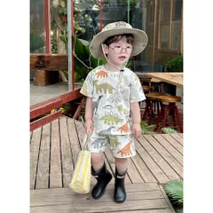 Quần áo bé trai, set bộ cộc tay chất cotton hoạ tiết khủng long cho bé từ 9-26kg