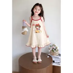 Váy cho bé gái, Váy 2 dây bé gái cotton mềm mát họa tiết nàng Bạch Tuyết dễ thương cho bé 8-25kg