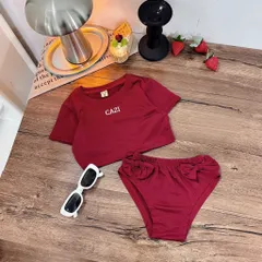 Đồ bơi bé gái, set bộ bikini 2 mảnh CAZY cho bé 10-35kg