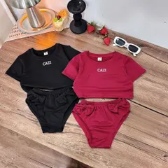 Đồ bơi bé gái, set bộ bikini 2 mảnh CAZY cho bé 10-35kg