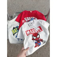Áo bé trai, áo cotton họ tiết các siêu anh hùng cho bé 10-25kg