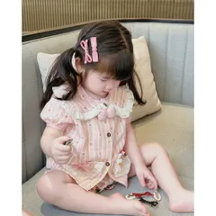 Bộ đồ ngủ bé gái, Pijama tiểu thư chất đũi lụa mềm mát tone màu hồng Pastel cho bé 9-26kg