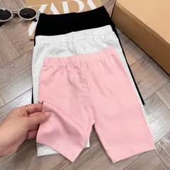 Quần đùi bé gái, quần legging đùi chất cotton zip cho bé 10-30kg