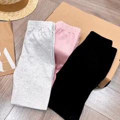 Quần đùi bé gái, quần legging đùi chất cotton zip cho bé 10-30kg