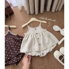 Quàn áo bé gái, set bộ bé gái áo 2 dây đũi chấm bi kèm quần short đùi phong cách Hàn Quốc ( Size 10-30kg)