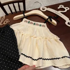 Quần áo bé gái, set bộ áo 2 dây đũi kèm quần suông chấm bi cho bé 10-30kg
