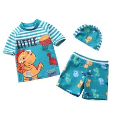 Đồ bơi bé trai, set bộ bơi 3ct tặng kèm mũ bơi họa tiết cá mập và KL cho bé 10-30kg