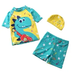 Đồ bơi bé trai, set bộ bơi 3ct tặng kèm mũ bơi họa tiết cá mập và KL cho bé 10-30kg