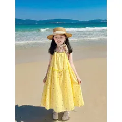 Váy cho bé gái, set váy Maxi ren hoa TẶNG KÈM MŨ cho bé 10-30kg