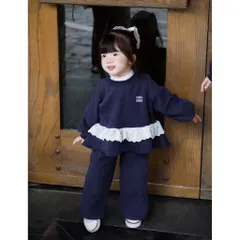 Quần áo dài tay bé gái, set bộ thu đông chất nỉ vạt áo phối ren thô boi kèm quần ống suông cho bé 10-30kg
