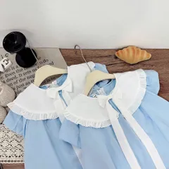 Váy bé gái thô xanh dương cổ bản rộng tiểu thư sang chảnh – Váy bé gái mềm mát size 10-30kg