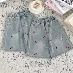 Quần đùi bé gái, quần short jean thêu hình sắc nét cho bé 18-50kg