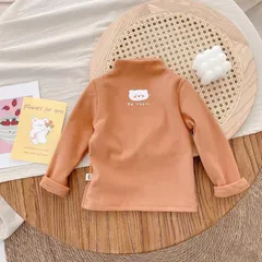 Áo giữ nhiệt cho bé, áo zip lông cổ 3 phân in hình siêu cute cho bé trai và bé gái