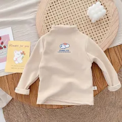 Áo giữ nhiệt cho bé, áo zip lông cổ 3 phân in hình siêu cute cho bé trai và bé gái