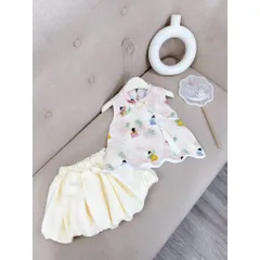 Váy bé gái, set váy trung thu áo cổ tàu kèm chân váy bồng cho bé 10-30kg