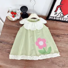 Váy cho bé gái, váy suông sát nách cổ cánh hoa chất thô hàn mềm mát cho bé 10-30kg