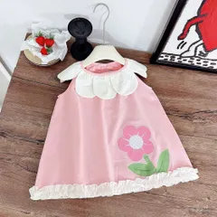 Váy cho bé gái, váy suông sát nách cổ cánh hoa chất thô hàn mềm mát cho bé 10-30kg