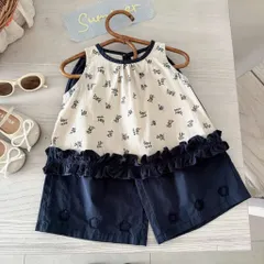 Quần áo bé gái, set áo sát thô đũi hoa nhí quần suông rộng cho bé 10-30kg