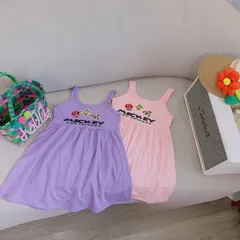 Váy cho bé gái, váy cotton ba lỗ mát mẻ họa tiết DAK STUDIO cho bé