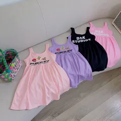 Váy cho bé gái, váy cotton ba lỗ mát mẻ họa tiết DAK STUDIO cho bé