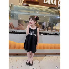Váy cho bé gái, váy cotton ba lỗ mát mẻ họa tiết DAK STUDIO cho bé