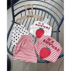 Quần áo bé gái, set bộ cộc tay chất cotton xước họa tiết IT’S SUMMER cho bé 8-27kg