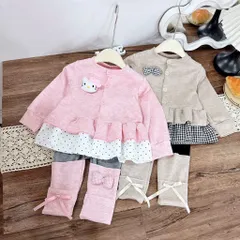 Quần áo thu đông bé gái, set áo len thỏ dáng Babydoll kèm quần legging cho bé gái (10–20kg)