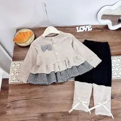 Quần áo thu đông bé gái, set áo len thỏ dáng Babydoll kèm quần legging cho bé gái (10–20kg)