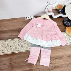 Quần áo thu đông bé gái, set áo len thỏ dáng Babydoll kèm quần legging cho bé gái (10–20kg)