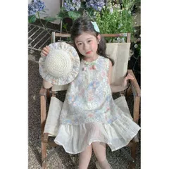 Váy cho bé gái, váy ren hoa loang dáng suông chữ A tặng kèm mũ cho bé gái 10-30kg