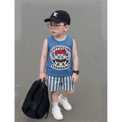 Quần áo bé trai, set bộ sát nách cotton Capuchino cho bé 9-27kg