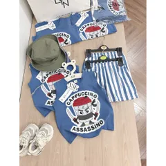 Quần áo bé trai, set bộ sát nách cotton Capuchino cho bé 9-27kg