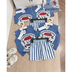 Quần áo bé trai, set bộ sát nách cotton Capuchino cho bé 9-27kg