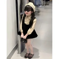 Váy cho bé gái, set áo sơ mi cổ sen kèm váy yếm nhung dáng bí siêu xinh cho bé 10-30kg