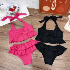 Set bikini bé gái, đồ bơi 2 mảnh cổ yếm kèm quần cho bé 10-30kg