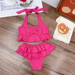 Set bikini bé gái, đồ bơi 2 mảnh cổ yếm kèm quần cho bé 10-30kg