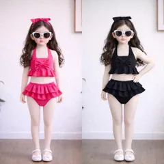 Set bikini bé gái, đồ bơi 2 mảnh cổ yếm kèm quần cho bé 10-30kg