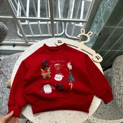 Áo nỉ đỏ Noel cho bé, áo Sweater chất nỉ Hàn cao cấp hoạ tiết tuần lộc và gấu cho bé trai, bé gái size 8-30kg