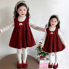 Váy cho bé gái, Set 3ct váy nhung lì dáng bí kèm áo giữ nhiệt và mũ nồi siêu xinh cho bé 10–30kg
