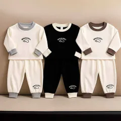 Bộ thu đông cho bé, set bộ dài tay chất zip dày dặn thêu hình chú cừu Minisheep cho bé trai và bé gái size 6-18kg