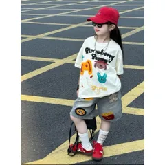Quần áo cộc tay bé gái, set áo phông kết hợp quần Short Jean Style Street cho bé 13-35kg
