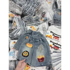 Quần áo cộc tay bé gái, set áo phông kết hợp quần Short Jean Style Street cho bé 13-35kg