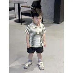 Áo polo bé trai, áo có cổ hoạ tiết TRUST năng động, lịch sự chuẩn Style Hàn Quốc size 9-26kg