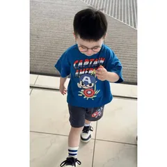 Quần áo bé trai, set bộ quần áo chất cotton họa tiết Đội trưởng Mỹ size cho bé 10-30kg