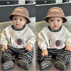 Quần áo thu đông bé trai, set bộ áo nỉ 2 da cao cấp thêu đắp hình chú voi kèm quàn zip kẻ dày dặn cho bé từ 9-26kg