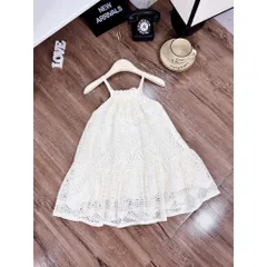 Váy bé gái, váy maxi đi biển chất ren cotton mềm cho bé 10-30kg