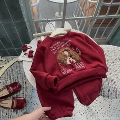 Quần áo thu đông cho bé, set bộ nỉ Hàn lót lông ấm áp thêu đắp gấu xù cho bé trai và bé gái 8-22kg