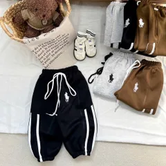 Quần nỉ thu đông bé trai, quần jogger ấm thêu ngựa cho bé 8-26kg