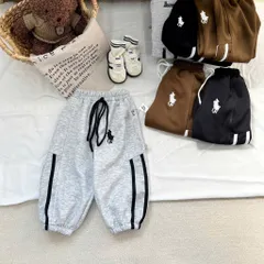 Quần nỉ thu đông bé trai, quần jogger ấm thêu ngựa cho bé 8-26kg