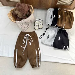 Quần nỉ thu đông bé trai, quần jogger ấm thêu ngựa cho bé 8-26kg